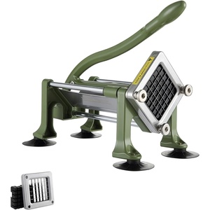 VEVOR French Fry Cutter, Potato Slicer with 1/2-Inch Stainless Steel Blade, Manual Potato Cutter Chopper with Suction Cups, Great for Potato, French Fries, Cucumber, Vegetables, Carrot(Green)