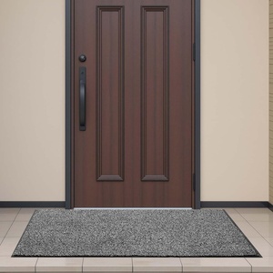 VEVOR Front Door Mat, 6 x 4 ft Indoor Outdoor Doormat Commercial Floor Mat Stylish Striped Industrial Carpet with PVC Backing Heavy Duty Washable Entry Rug Mat for Hallway, Balcony, Garage, Grey(Grey-black)
