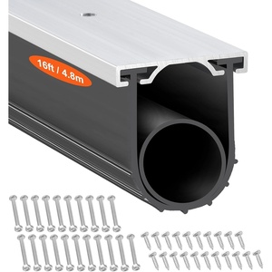 VEVOR Garage Door Seal Top and Sides Seal Strip, 34 FT Universal Weather Stripping Replacement Soft and Hard Composite, Weatherproofing Garage Door TPE Seals with Adhesive Backed and Screws, White(16 FT)