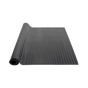 VEVOR Garage Floor Roll, 4 x 25 ft Garage Flooring Mat, 3 mm Thickened Rubber Diamond Plate Floor Protector Mat, Non-Slip, Wear-Resist, Waterproof, Easy to Clean for Warehouse, Gyms,Trailer, Black(4 ft x 8 ft)
