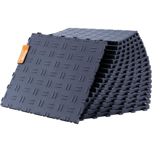 VEVOR Garage Floor Tiles 12 x 12 x 0.53 inch, Interlocking Design Ease of Installation Double-Sided Texture Non-Slip Sturdiness, for Garages, Basements, Repair Shops, Blue, 25 Pack(Graphite Gray)