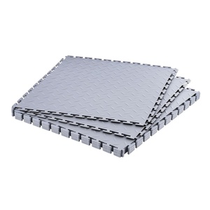 VEVOR Garage Floor Tiles 20.2 x 20.2 x 0.2 inch, Interlocking Ease of Installation Diamond Plate Slip-Resistant Texture Non-Slip Sturdiness, for Garages, Warehouse, Tool Room, Graphite Gray, 8 Pack(Light Gray)