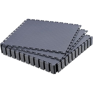 VEVOR Garage Floor Tiles 20.2 x 20.2 x 0.2 inch, Interlocking Ease of Installation Diamond Plate Slip-Resistant Texture Non-Slip Sturdiness, for Garages, Warehouse, Tool Room, Graphite Gray, 16 Pack