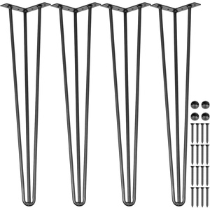 VEVOR Hairpin Table Legs 22″ Black Set of 4 Desk Legs 880lbs Total Load Capacity Hairpin Desk Legs 3 Rods for Bench Desk Dining End Table Chairs Carbon Steel DIY Heavy Duty Furniture Legs(16 Inch)