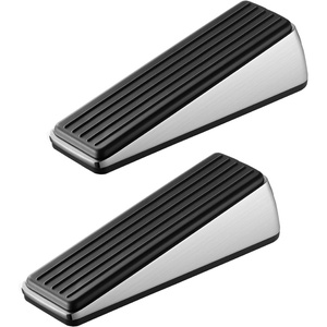 VEVOR Heavy Duty Door Stopper, 2 Pack, Door Stop Wedge for Bottom, Premium Zinc Alloy and Dual-Sided PVC Non-Slip Pads, with 2 Self-Adhesive Wall Protectors, Suitable for Various Types and Rooms