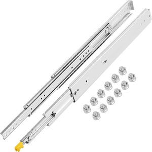 VEVOR Heavy Duty Drawer Slides 36 Inch 500 lb, 1 Pair Full Extension Side Mount Ball Bearing Rails with Dual Lock for Industrial Cabinets Tool Chests and Workbenches(18 Inch)