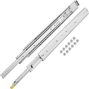 VEVOR Heavy Duty Drawer Slides 36 Inch 500 lb, 1 Pair Full Extension Side Mount Ball Bearing Rails with Dual Lock for Industrial Cabinets Tool Chests and Workbenches(48 Inch)