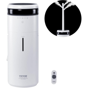 VEVOR Humidifier for Home Large Room 1291.7 sq ft, 16L Commercial Humidifier for Whole House Greenhouse Night Light & 12h Timer & Auto Shut-Off Humidifiers, Commercial Branch Tube w/ 360° Nozzle(9.4″ x 9.4″ x 45.1″)