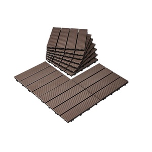 VEVOR Interlocking Deck Tiles Plastic Wood, 27 Pack,12″x12″ 27 sq. ft Waterproof Outdoor Flooring All Weather Use, Patio Floor Decking Covering Tiles for Porch Poolside Balcony Backyard, Dark Brown