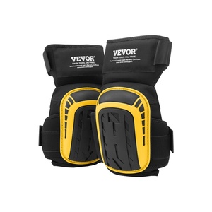 VEVOR Knee Pads for Work, Extended Heavy Duty Construction Knee Pads with 2 Extension Straps, Foam Gel Cushion, Anti-slip for Gardening Flooring Roofing and Cleaning, Men & Women, Yellow and Black