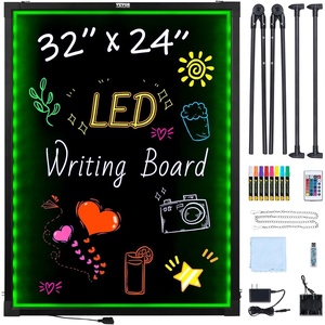 VEVOR LED Message Writing Board, 16″x12″ Illuminated Erasable Lighted Chalkboard, Neon Effect Menu Sign Board, Drawing Board with 8 Fluorescent Chalk Markers and Remote Control, for Home Wedding Shop(32″W x 32″H)