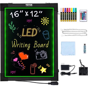 VEVOR LED Message Writing Board, 16″x12″ Illuminated Erasable Lighted Chalkboard, Neon Effect Menu Sign Board, Drawing Board with 8 Fluorescent Chalk Markers and Remote Control, for Home Wedding Shop(12″W x 15.9″H)