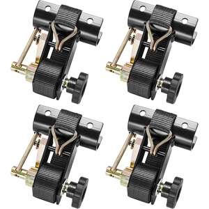 VEVOR Ladder Rack Ratchet Straps, 1.4″ Black Square Tube Mount, 1.5” Wide x 7.5′ Long Black Ladder Rack Straps with Double J-Hooks, 500 lbs Load Heavy Duty, Cargo Buckle Lock Strap (4 Pack)(Black Round Tube-4 Pack)