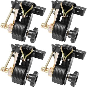 VEVOR Ladder Rack Ratchet Straps, 1.4″ Black Square Tube Mount, 1.5” Wide x 7.5′ Long Black Ladder Rack Straps with Double J-Hooks, 500 lbs Load Heavy Duty, Cargo Buckle Lock Strap (4 Pack)(Black Square Tube-4 Pack)
