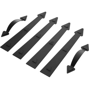 VEVOR Magnetic Garage Door Hardware Kit, Decorative Garage Door Hinges Handles, Black Carriage House Accents, No Installation Needed, 4 Hinges and 2 Handles for Barn Gate Curb Appeal
