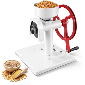 VEVOR Manual Grain Mill with Flywheel, Hand-Crank Corn Grinder, Heavy-Duty Carbon Steel Wheat Grinding Mill with Adjustable Fineness & 0.53 Gallon Hopper for Grains Spices Coffee Beans Nuts