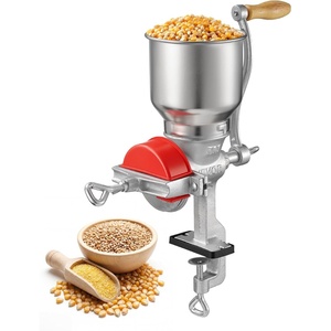 VEVOR Manual Grain Mill with High Hopper, Hand-Crank Corn Grinder, Heavy Duty Cast Iron Wheat Grinding Mill with Stable Table Clamp & Dust Cover for Grains Spices Coffee Beans Nuts