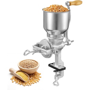 VEVOR Manual Grain Mill with High Hopper, Hand-Crank Corn Grinder, Heavy Duty Cast Iron Wheat Grinding Mill with Stable Table Clamp for Grains Spices Coffee Beans Nuts
