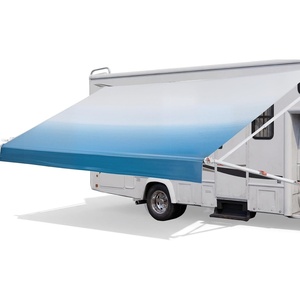 VEVOR Manual RV Awning Complete Kit, 10.12FT Retractable RV Awning with Aluminum Alloy Frame & Waterproof PVC Fabric, Outdoor Camping Trailer Awnings Fit Most RVs (10FT Type, Gradient Gray)(18 FT Blue Fade)