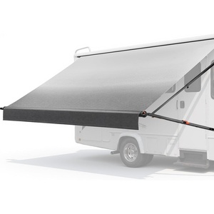 VEVOR Manual RV Awning Complete Kit, 10.12FT Retractable RV Awning with Aluminum Alloy Frame & Waterproof PVC Fabric, Outdoor Camping Trailer Awnings Fit Most RVs (10FT Type, Gradient Gray)(14 FT)