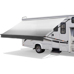 VEVOR Manual RV Awning Complete Kit, 10.12FT Retractable RV Awning with Aluminum Alloy Frame & Waterproof PVC Fabric, Outdoor Camping Trailer Awnings Fit Most RVs (10FT Type, Gradient Gray)(20 FT Black Fade)