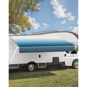 VEVOR Manual RV Awning Complete Kit, 20′ Retractable Awning with Aluminum Alloy Frame, Outdoor Trailer Awning, Fit for Most RVs(Blue Fade) Visit the VEVOR Store(20 ft)