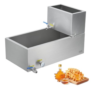 VEVOR Maple Syrup Evaporator Pan, 24.9 Gal, 24 x 24 x 10 Inch Maple Syrup, 304 Stainless Steel Maple Syrup Pan, Evaporator Pan with 1 Valve and 3 Heating Methods, for Home, Outdoor(30 x 16 x 9.5 Inch)