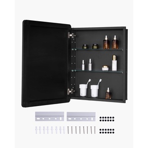VEVOR Medicine Cabinet, 16.5 x 27.5 inch, Medicine Cabinet for Bathroom with Mirror, Aluminum Frame Bathroom Wall Cabinet, 3-Layer Adjustable Shelves, Recessed & Wall-Mounted Installation(24x30in)