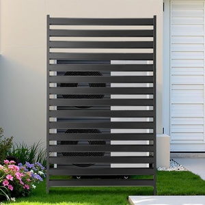 VEVOR Metal Privacy Screen, 47″ W x 76″ H, Outdoor Privacy Screens 3-Panel, Freestanding Outdoor Divider with Stand, Decorative Garden Steel Privacy Fence for Balcony Patio Indoor Room Hot Tub Brown(Black)