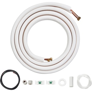 VEVOR Mini Split Line Set, 16FT 1/4″ & 1/2″ O.D Copper Pipes Tubing and Triple-Layer Insulation, for Air Conditioning or Heating Pump Equipment & HVAC with Rich Accessories (18ft Connection Cable)(16FT Length 1/4″ & 3/8″ SET)