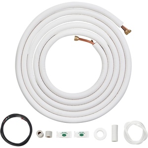 VEVOR Mini Split Line Set, 16FT 1/4″ & 1/2″ O.D Copper Pipes Tubing and Triple-Layer Insulation, for Air Conditioning or Heating Pump Equipment & HVAC with Rich Accessories (18ft Connection Cable)(25FT Length 1/4″ & 1/2″ SET)