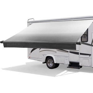 VEVOR Motorized RV Awning Complete Kit, 15.06FT Electric Retractable RV Awning with Aluminum Alloy Frame & Waterproof Fabric, Outdoor Camping Trailer Awnings Fit Most RVs (15FT Type, Gradient Black)(20 FT)