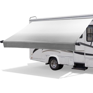 VEVOR Motorized RV Awning Complete Kit, 15.06FT Electric Retractable RV Awning with Aluminum Alloy Frame & Waterproof Fabric, Outdoor Camping Trailer Awnings Fit Most RVs (15FT Type, Gradient Black)(17 FT)