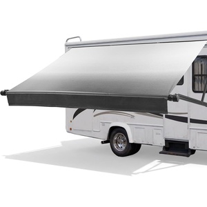 VEVOR Motorized RV Awning Complete Kit, 15.06FT Electric Retractable RV Awning with Aluminum Alloy Frame & Waterproof Fabric, Outdoor Camping Trailer Awnings Fit Most RVs (15FT Type, Gradient Black)(15 FT)