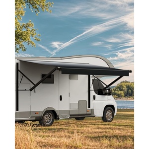VEVOR Motorized RV Awning Complete Kit, 20′ Retractable Awning with Aluminum Alloy Frame, Outdoor Trailer Awning, Fit for Most RVs(Black Fade)