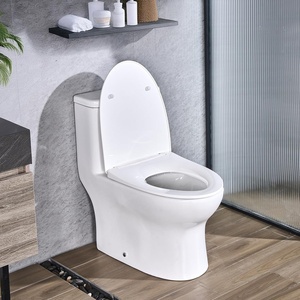 VEVOR One-Piece Toilet, Elongated Toilet Vortex Left Flush 1.28 GPF, Toilets for Bathroom with Comfortable Chair Seat, Standard Height, Easy-Clean Skirted Design, 12 inch Rough-In, White + Silver(12″ Rough-in & Dual Flush 1.0/1.28 GPF)