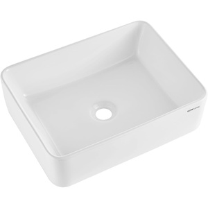 VEVOR Oval Vessel Sink, 16″ x 13.4″ Bathroom Vessel Sink Bowl Countertop, White Ceramic Bathroom Sinks Above Counter, Bowl Sink with Modern Style, Well-Packaged for Bathroom, Hotel, Toilet, RV(19″ x 14.7″ Rectangle)