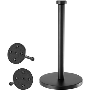 VEVOR Paper Towel Holder Countertop, Stainless Steel Kitchen Paper Towel Stand with Weighted Base and Suction Cups, Non-Slip Countertop Kitchen Paper Roll Holders for Kitchen Bathroom(Countertop)