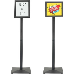 VEVOR Pedestal Sign Holder, 11 x 17 Inch Vertical and Horizontal Adjustable Poster Stand, Heavy-Duty Floor Standing Sign Holder with Metal Base for Display, Advertisement, and Outdoor, Black(8.5 x 11 Inch)