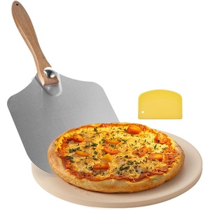 VEVOR Pizza Stone, 15 x 12 x 0.6 in Rectangular Cordierite Pizza Stone, Extra Large Baking Stone with Scraper, 1450℉ Heat-Resistant Bread Stone, for Kitchen Oven, Baking Bread & Pizzas, BBQ Grill(Beige)