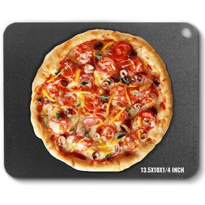 VEVOR Pizza Stone, 15 x 12 x 0.6 in Rectangular Cordierite Pizza Stone, Extra Large Baking Stone with Scraper, 1450℉ Heat-Resistant Bread Stone, for Kitchen Oven, Baking Bread & Pizzas, BBQ Grill(Black)