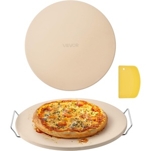 VEVOR Pizza Stone, 20 x 14 x 0.67 in Rectangular Pizza Stone, Extra Large Baking-Stone with Scraper, 1450℉ Heat-Resistant Cordierite, for Oven, BBQ Griller, Baking Bread & Pizza(16″ x 0.67″ Round)