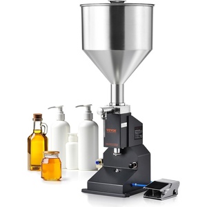 VEVOR Pneumatic Paste Liquid Filling Machine, 5-50ml Bottle Filler, Bottle Filling Machine, Stainless Steel Liquid Filler with Pedal for Milk Water Juice Shampoo Honey(Pneumaticl:5-50ml)