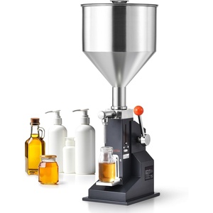 VEVOR Pneumatic Paste Liquid Filling Machine, 5-50ml Bottle Filler, Bottle Filling Machine, Stainless Steel Liquid Filler with Pedal for Milk Water Juice Shampoo Honey(Manual:5-50ml)