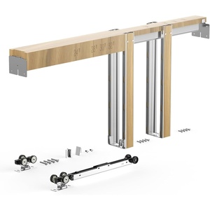 VEVOR Pocket Door Frame Kit, for 24-36 in Wide 80 in High Door, Pocket Door Kit with Two-Way Soft Close Mechanism, Slide Smoothly Quietly, Easy to Install, Wood and Galvanized Steel, for Living Room(36″x80″)