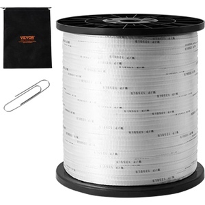 VEVOR Polyester Pull Tape, 1/2″ x 5249′ Mule Tape Flat Rope, 1250 lbf Tensile Capacity, Printed Webbing Cable Pulling Tape for Packaging, Gardening, Commercial Electrical, Conduit Work, White(5249′ x 1/2″)
