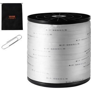 VEVOR Polyester Pull Tape, 2500 lbf Tensile Capacity Polyester Webbing, 3/4″ x 528′ Cable Pulling Tape, Printed Webbing Mule Tape Flat Rope for Packaging, Commercial Electrical, Gardening(3/4″ x 528′)