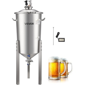 VEVOR Pressure Fermenter 15 PSI, 8 Gal/30L All-in-One Stainless Steel Conical Secondary Fermentation Bucket, for Wine, Beer Brewing Equipment(8 Gal-Fermenter2.0)