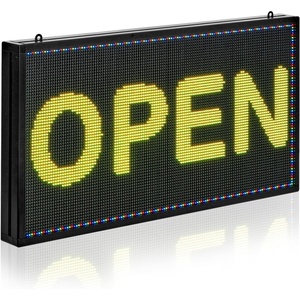 VEVOR Programmable LED Sign, P10 Full Color Flexible Digital Scrolling Panel, DIY Custom Text Pattern GIF Display Board, Bluetooth APP Control Message Shop Sign for Store Business Advertising (27×14 in)(27×14 in)