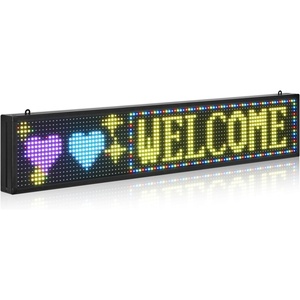 VEVOR Programmable LED Sign, P10 Full Color Flexible Digital Scrolling Panel, DIY Custom Text Pattern GIF Display Board, Bluetooth APP Control Message Shop Sign for Store Business Advertising (27×14 in)(40×8 in)